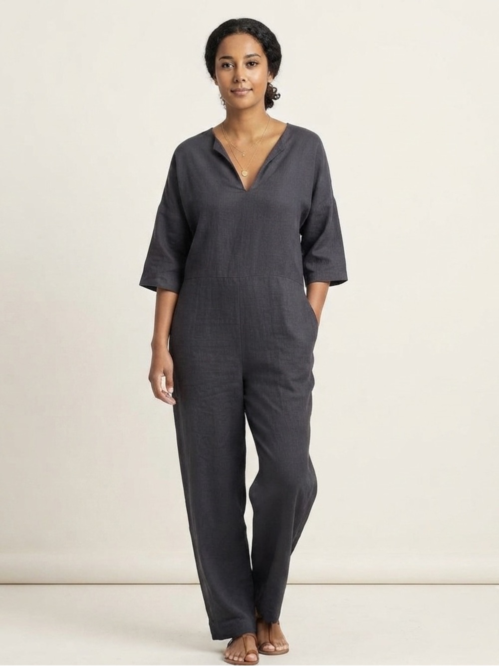 COS Sz 4 Dusty Blue BoilerSuit Cotton Relaxed Jumpsuit